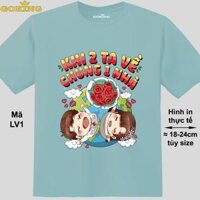 Khi 2 ta về chung 1 nhà, mã LV1. Áo thun cặp đôi tình yêu siêu đẹp. Áo phông chụp ảnh cưới. - Biển, vải thun lạnh - XS