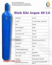 Khí Argon Bình 40 Lít – Bình Có Kiểm Định