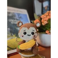 Khỉ con nhồi bông mini móc balo