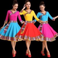 Khiêu vũ vuông Trang phục biểu diễn khiêu vũ Tây Tạng Nữ Phong cách dân tộc 3.2