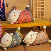 Khj Đệm Mèo Nhồi Bông, Gối Mèo May Mắn Phong Cách Nhật Bản 55cm, Quà Tặng Mèo May Mắn Hoạt Hình Gối Nhồi Bông Trẻ Em
