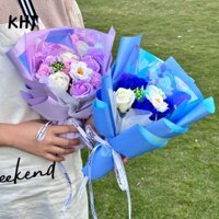 Khj Hoa Nhân Tạo, Hoa Hồng Hoa Cẩm Thạch Hoa Hồng, Quà Tặng 7 Đầu Hoa Xà Phòng Hoa Nhân Tạo Cầm Xà Phòng Hoa Quà Tặng Đóng Gói