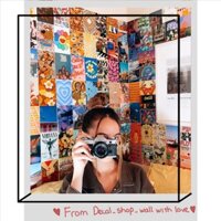 Khổ A4/ A5 Wall Collage keo sãng lột dán tường trang trí decor phòng ngủ - theme cam xanh sặc sỡ