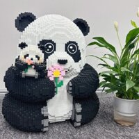 Kho Báu Khổng Lồ Gấu Trúc Hoa Khối Xây Dựng Các Hạt Nhỏ Xếp Hình Tương Thích Đồ Chơi Lego Xếp Hình Đồ Trang Trí Bé Trai