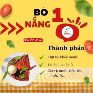 Khô bò một nắng Gia Lai muối kiến vàng 1kg
