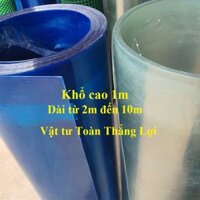 Khổ cao 1m ( dài từ 2m đến 10m x dày 8dem ) Tôn nhựa lấy ánh sáng che nắng mưa màu Xanh/ màu Trắng