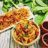 Khô Gà Lá Chanh 500gram - Nguyên liệu trộn bánh tráng.