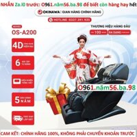 Kho Ghế massage Okinawa A200, 4D, 12 bài tập, điều khiển tiếng Việt, ốp nhựa -