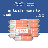 KHO GÒ VẤP_ Thùng 10 Gói Khăn Ướt Happy Kids Gói 80 Tờ Không Mùi Mềm Mịn An Toàn Cho Em Bé