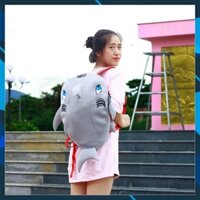 KHO HCM - Balo cá mập SWAT BABY SHARK siêu cute vải lưới 3 lớp dày dặn màu xám