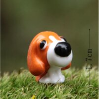 KHO-HN  Mô hình 03 chú chó nhỏ có bán bát đựng thức ăn trang trí tiểu cảnh, DIY - Cam