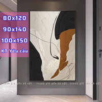 Khổ lớn 80x120cm, 90x140cm, 100x150cm tranh trừu tượng phòng khách in vải canvas đã có khung cao cấp tặng đinh treo
