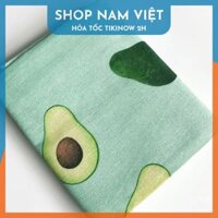 KHỔ LỚN VẢI DÀYVải Linen Thô Họa Tiết Nhật để trải bàn, làm phông chụp, may túi ví - Quả Bơ