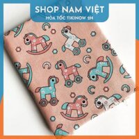 KHỔ LỚN VẢI DÀYVải Linen Thô Họa Tiết Nhật để trải bàn, làm phông chụp, may túi ví - Ngựa Gỗ