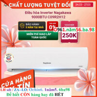 Kho Máy lạnh/điều hoà 1 chiều 12000BTU Inverter NAGAKAWA NIS-C09(C12)R2H11 - Bảo hành 2