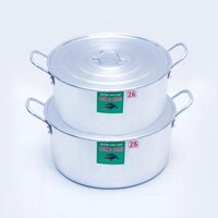 [Kho sỈ] Combo 2 nồi nhôm 26cm & 28cm cao cấp Trường Thành, nồi nhôm nguyên chất dày, đáy 2 lớp