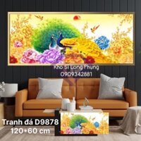 (Kho sỉ) Tranh đính đá- Phu Thuê viên Mãn D9878  120x60 cm,Tranh thêu chữ thập DV6694 100*50 cm( chưa đính)