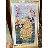 (Kho sỉ) Tranh đính đá Vinh hoa phú quý D9887 65x120 cm ( chưa đính)