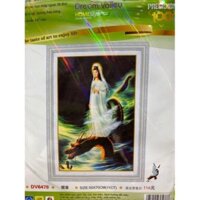 (Kho sỉ) Tranh thêu chữ thập Bồ Tát cưỡi rồng Dv6478 50*70 cm(chưa thêu)