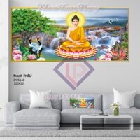 (Kho sỉ) Tranh thêu chữ thập Phật Thích Ca Dv6148 50*100 cm (chưa thêu)