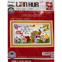 (Kho sỉ) tranh thêu chữ thập 88894 Cha Mẹ 70x40 cm( chưa thêu)