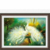 (Kho sỉ)Tranh đính đá đôi công Df2661 85*55 cm( chưa đính)