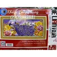 (Kho sỉ)Tranh thêu hoa khai phú quý  Dlh-223042   136 x 61 cm (chưa thêu)