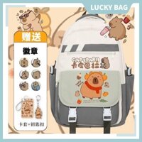 🔥KHO SN SÀNG🔥capybara balo trẻ em Dễ thương Trọng lượng nhẹ balo đi học trẻ em học sinh Sức Chứa Lớn cặp đi học nữ balo nhiều ngăn