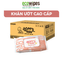 KHO THỦ ĐỨC_Thùng 24 Gói Khăn Ướt Happy Kids 80 Tờ Không Mùi Không Parabens Siêu Tiết Kiệm Cho Bé