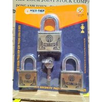 Khóa bộ 3 cái sử dụng trùng 1 chìa Việt - Tiệp 01003 chống cắt chính hãng 100% (3 cái 4 phân, 5 phân, 6 phân)