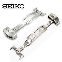 Khóa bướm inox logo SEIKO cho dây da đồng hồ nam 1 bậc và 2 bậc phù hợp tay nhỏ, khắc logo theo yêu cầu - Mã số: K1901 -