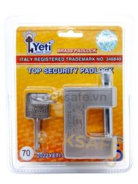 Khóa Cầu Ngang YETI Chống Trộm Thân Đồng Thau Nguyên Khối 70mm - 80mm