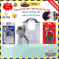 Khóa chống cắt Việt Tiệp 4 chìa khóa, xi trắng hàng chuẩn cầu phi 8mm, 10mm, 12mm an toàn chống trộm