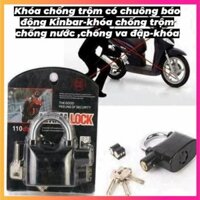 Khóa chống trộm có chuông báo động Kinbar cao cấp , khóa xe máy nhà cửa có kèm pin dự phòng