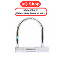 Khóa chữ U chống trộm xe máy . Khóa chống cắt mạ inox AOERDA