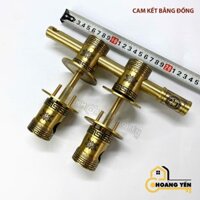 Khóa chùy đồng bức bàn, then cài cửa nhà thờ nhà cổ, Bộ trùy đồng thau cửa gỗ hoa sen khắc chìm phi 40mm/ 50mm