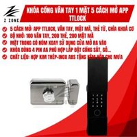 Khóa cổng vân tay 1 mặt trong ngoài 6 cách mở khóa: App Bluetooth Sciener, vân tay, mật mã, thẻ mifare 1K, chìa khoá cơ và remote C34B – CÁI