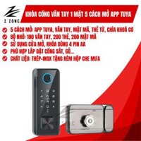 Khóa cổng vân tay 1 mặt trong ngoài 6 cách mở khóa: App Bluetooth Sciener, vân tay, mật mã, thẻ mifare 1K, chìa khoá cơ và remote C28B – CÁI