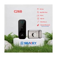 Khóa cổng vân tay 1 mặt trong ngoài 6 cách mở khóa: App Bluetooth Sciener, vân tay, mật mã, thẻ mifare 1K, chìa khoá cơ và remote C26B – CÁI