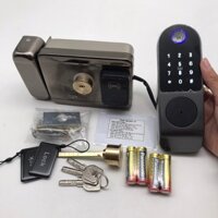 Khóa Cổng Vân Tay 2 Mặt Dùng Pin cho gia đình, nhà trọ...