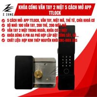 Khóa cổng vân tay 2 mặt trong ngoài 6 cách mở khóa: App Bluetooth Sciener, vân tay, mật mã, thẻ mifare 1K, chìa khoá cơ và remote C35B – CÁI