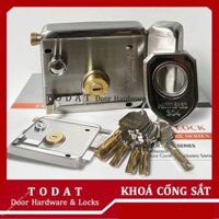 Khoá cửa cổng inox đúc HAMMERED chính hãng (đầu bằng)