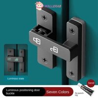 Khóa cửa dạ quang WALLERAB, Chốt cửa phần cứng nội thất, Hợp kim kẽm 90°/180° Cửa chốt định vị không đục lỗ