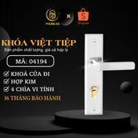 Khoá cửa đi Viêt Tiệp 04194 - khoá Inox màu trắng cổ điển 4 chìa cao cấp