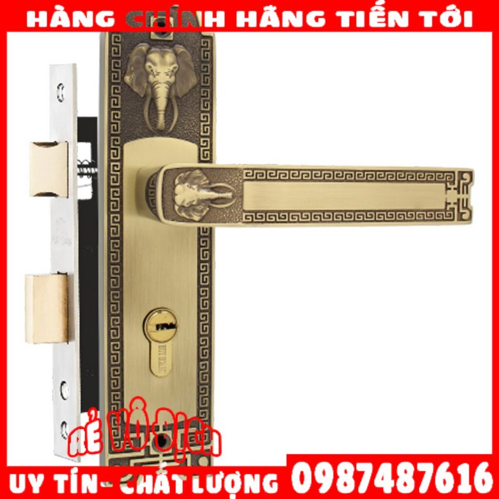 Khóa cửa gỗ bằng đồng Huy Hoàng HCR-5828