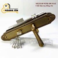 Khoá cửa gỗ MEIJI 88 Design hoa văn, Khoá cửa tay gạt, cửa gỗ, cửa thép, cửa nhôm hợp kim Mạ Đồng