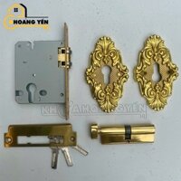 Khoá cửa nhôm kính cường lực, cửa gỗ Khoá thân bi bằng đồng, Khóa cửa trượt mở hai chiều lắp cùng tay nắm cửa cổng