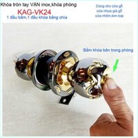 Khóa cửa phòng Vickini, khóa tay nắm tròn vàng đồng, khóa phòng ngủ Vickini KAG-VK24