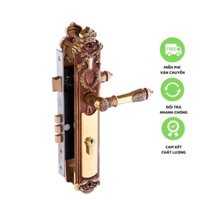 KHÓA CỬA TAY GẠT BẰNG ĐỒNG HUY HOÀNG HC8524 THÂN INOX