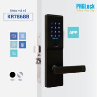 Khoá Cửa Thông Minh - Mã Số, Thẻ Từ PHGLock KR7868 - Đen,Có App